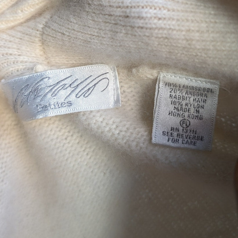 Vintage Minimalist Fuzzy Knit Wool Sweater Furry Clean Girl Luxury Cardigan Top