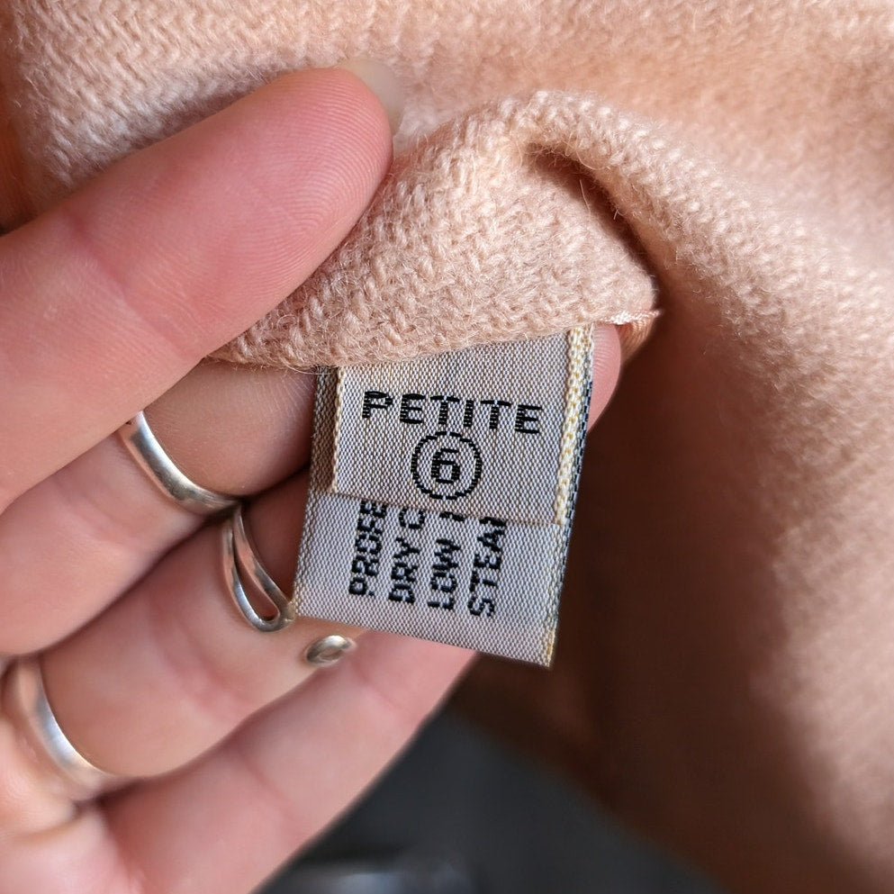 Vintage Pink Wool Blazer Tailored Pink Wool Jacket Preppy Boho Chic Coat Small