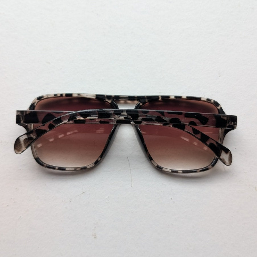 Retro Tortoishell Square Sunglasses 70s Festival Brown Sunnies Leopard Shades