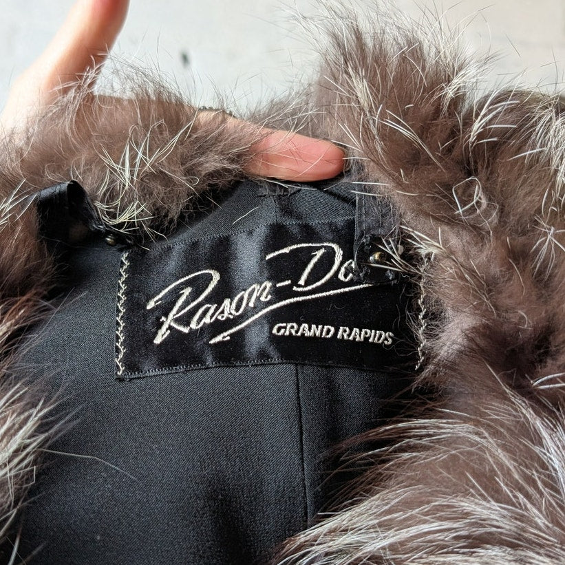 Vintage Fox Fur Brown Stole Shrug Luxury Scarf Mob Wife Shawl Glam Furry Collar