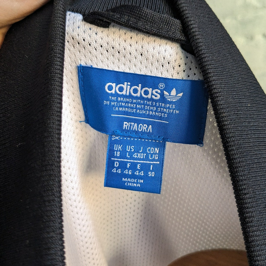 Adidas Track Jacket Rita Ora Stripes Preppy Streetwear Varsity Graphic Y2K Large