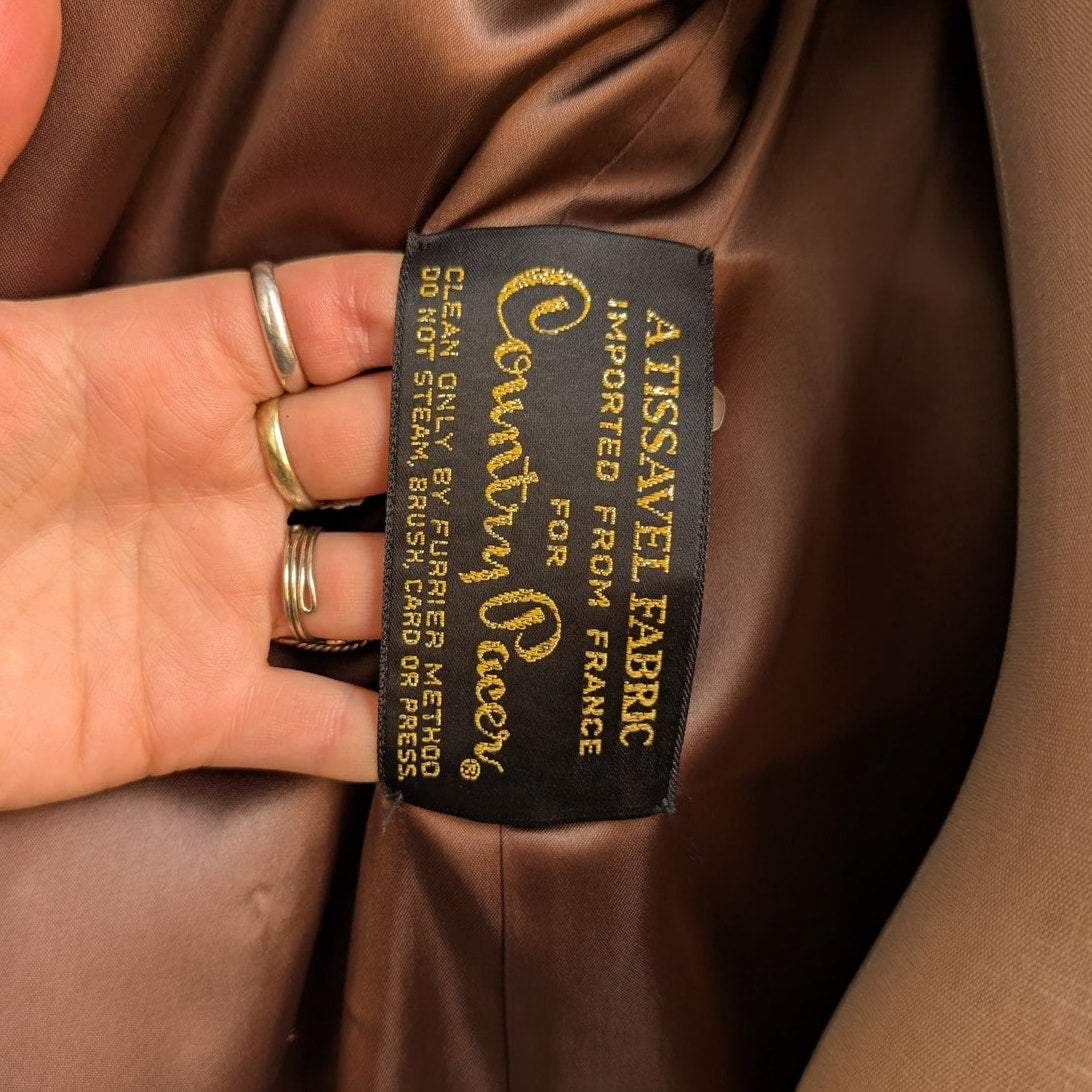 Vintage Brown Faux Fur Coat Groovy Shaggy Retro Mob Wife Boho Penny Lane Jacket