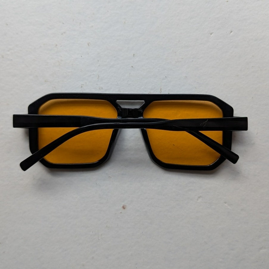 Retro Orange Aviator Minimalist Festival Sunglasses Chic Tinted Sunnies Shades