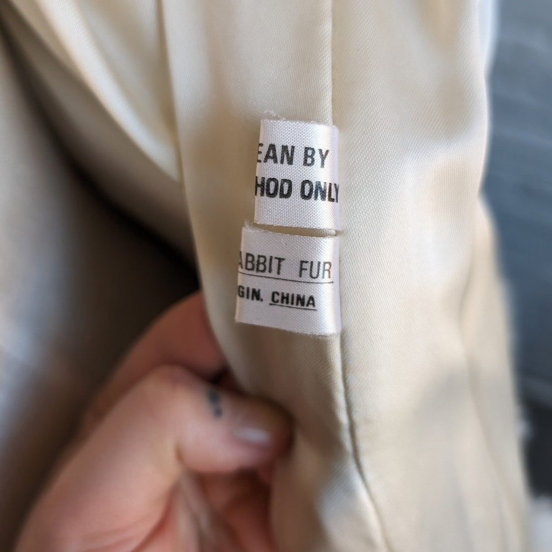 Vintage Ombre Rabbit Fur Coat Penny Lane Minimalist Shaggy Furry Fuzzy Jacket