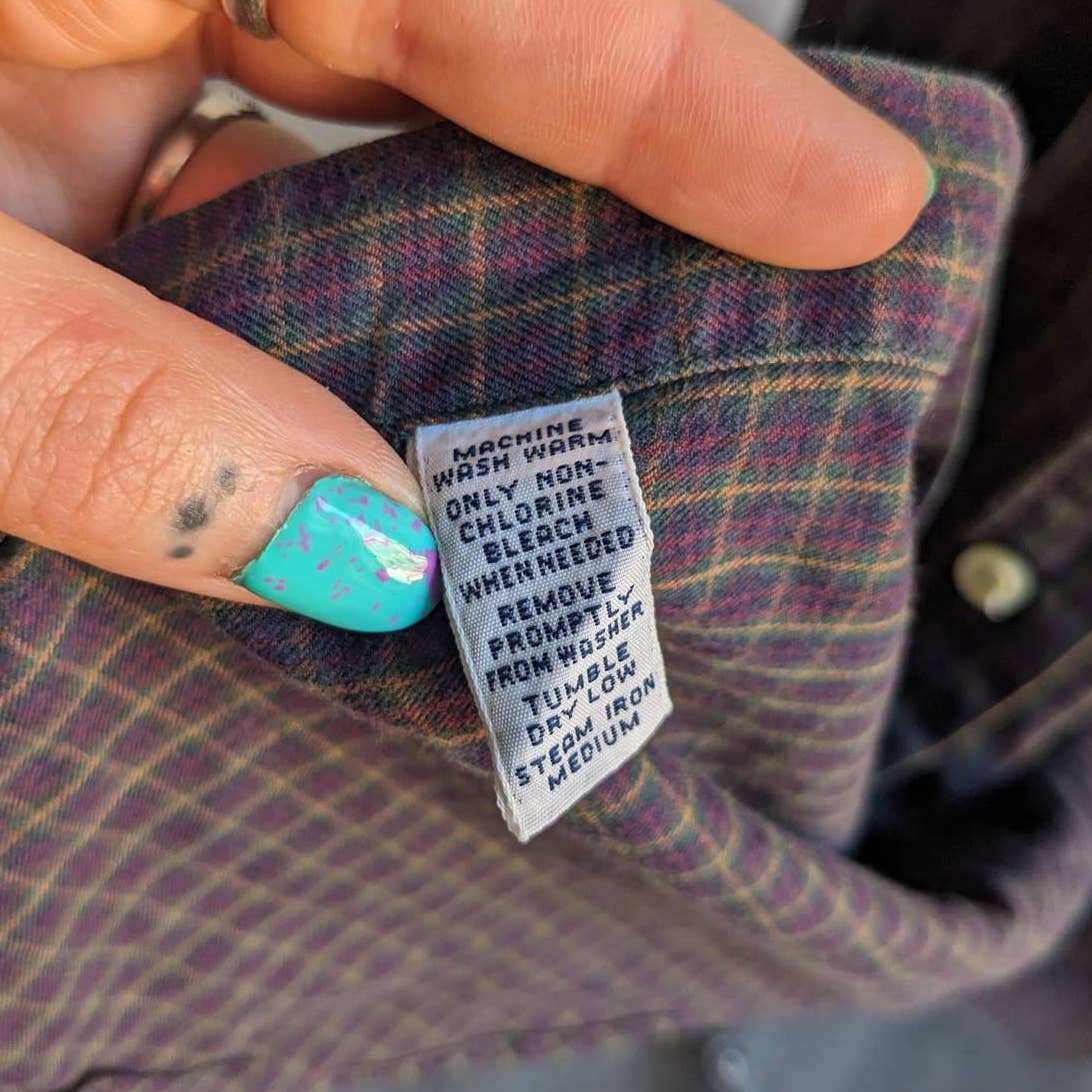 Vintage Polo Ralph Lauren Deep Purple Grunge Flannel Dark Academia Earthy Plaid