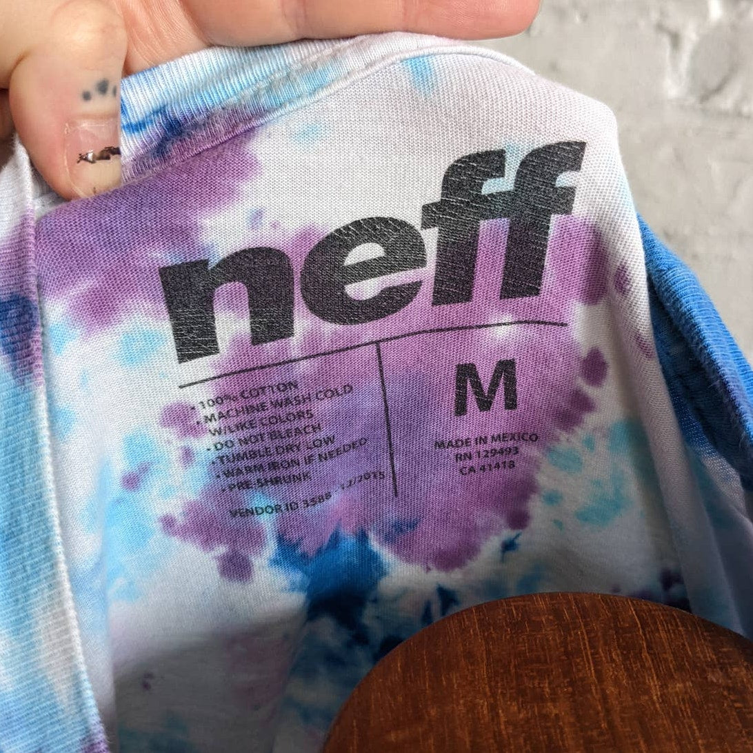 Retro 70s Pastel Tiedye Psychedelic NEFF Warriors Graphic Print Oversize Tee