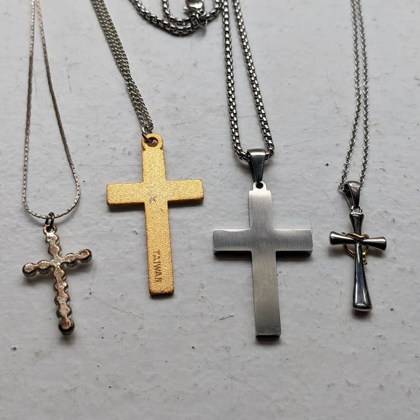 Vintage Grunge Cross Necklace Accessories Bundle Bling Boho Goth Fairy Jewelry