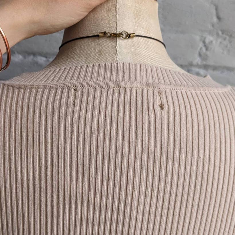 Y2K Minimalist Classic Neutral Ribbed Top Bodycon Babydoll Earth Tone Shirt