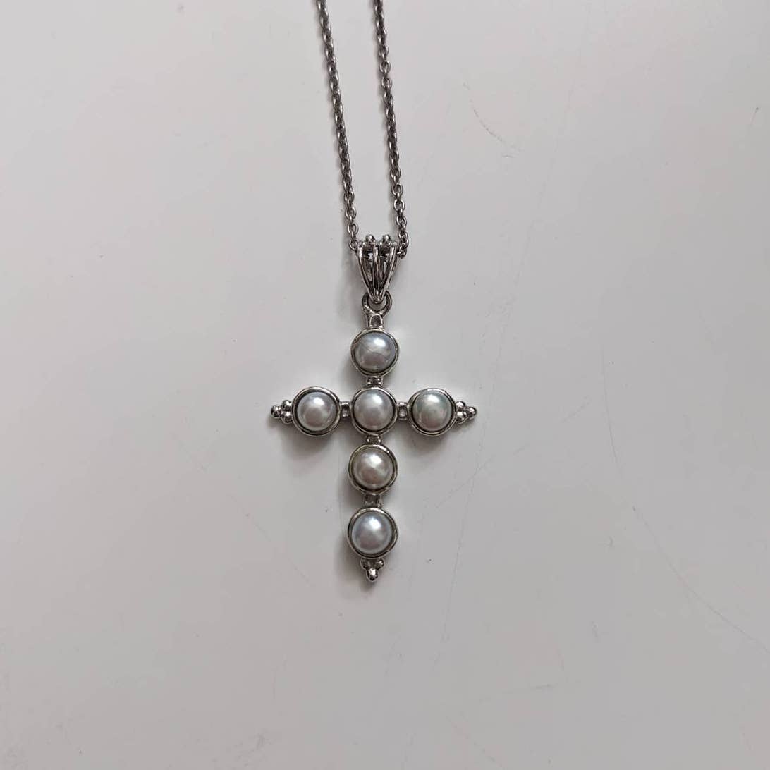 Vintage Southwest Gothic Cross Pendant Celtic Fairy Necklace Americana Jewelry