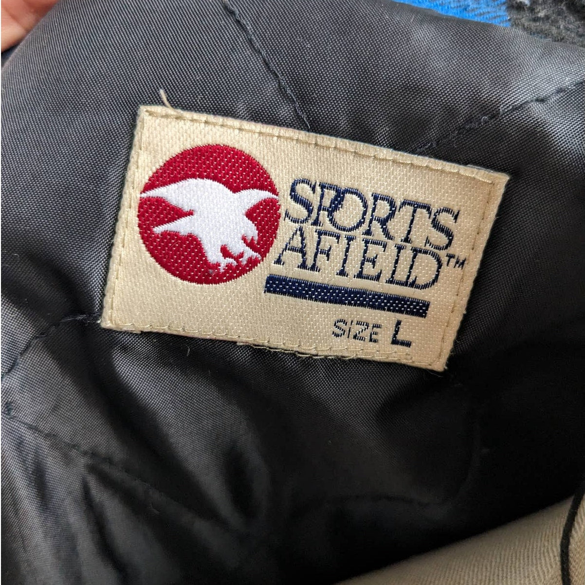 Y2K Vintage Blue Plaid Flannel Utility Blanket Thermal Oversize Coat Jacket