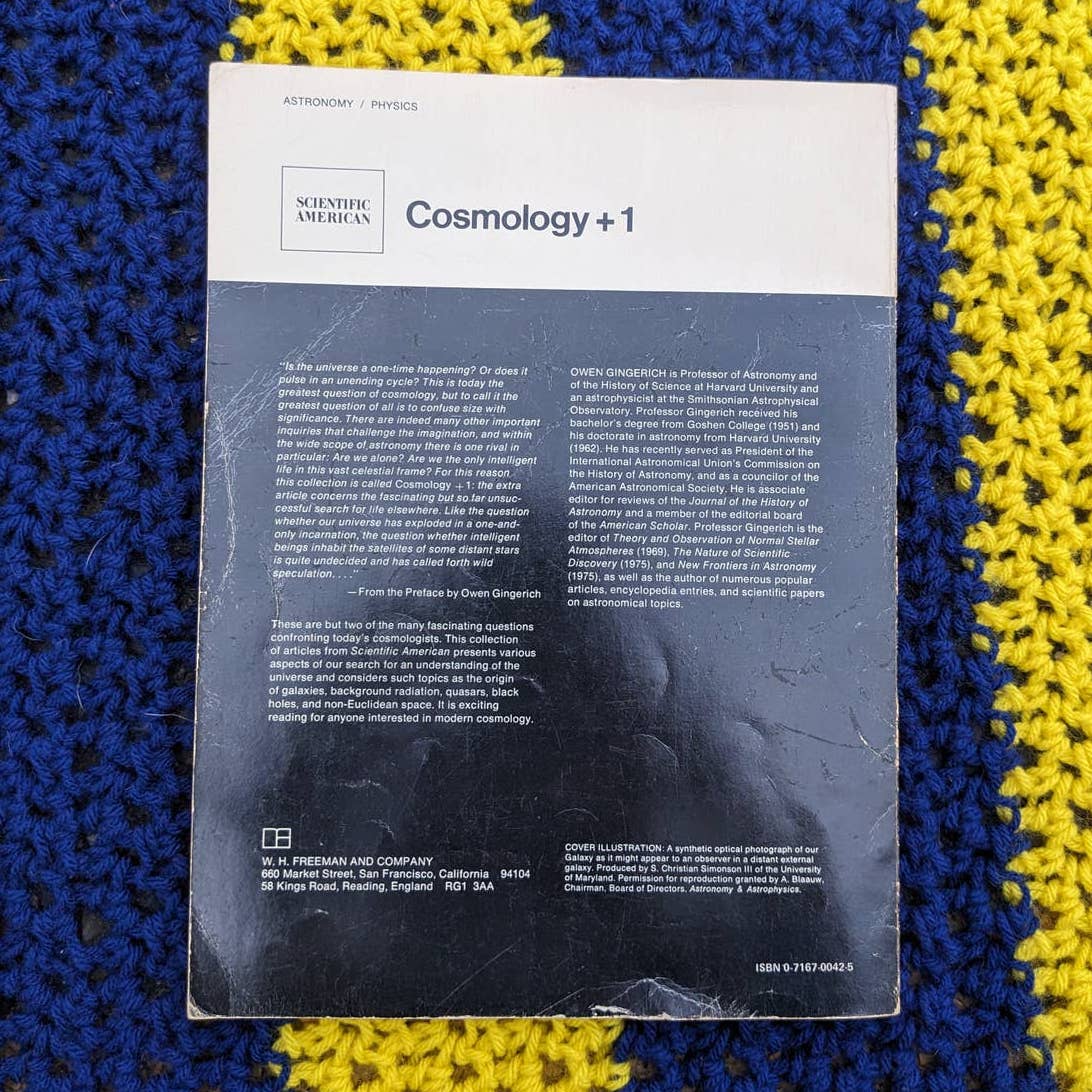 Vintage 70s Coffee Table Book Cosmology + 1: Readings from Scientific American