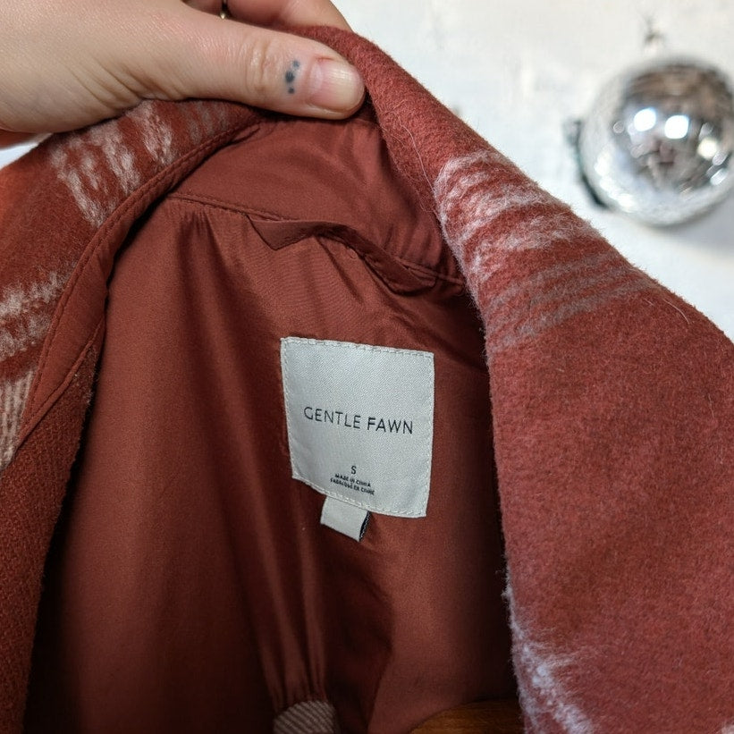 Red Plaid Flannel Jacket Gorpcore Utility Shacket Grunge Boho Chic Earthy Small