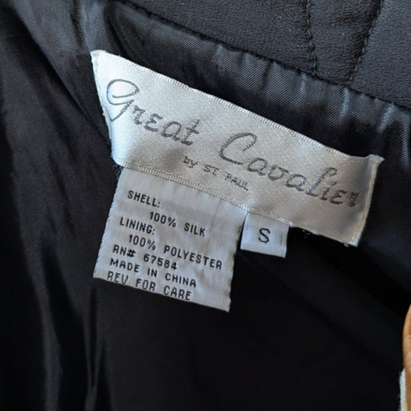 Vintage Purple Silk Jacket Embroidered Quilted Utility Boho Blanket Coat Small