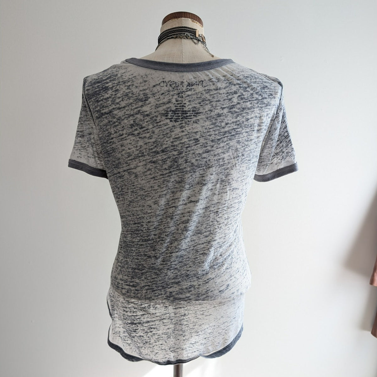 Pink Floyd Burnout Tee M Heather Grey Band Festival Top Y2K Vintage Distressed