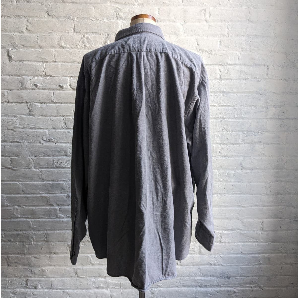 Y2K Vintage Oversize Minimalist Grey Flannel Boyfriend Light Academia Grunge Top