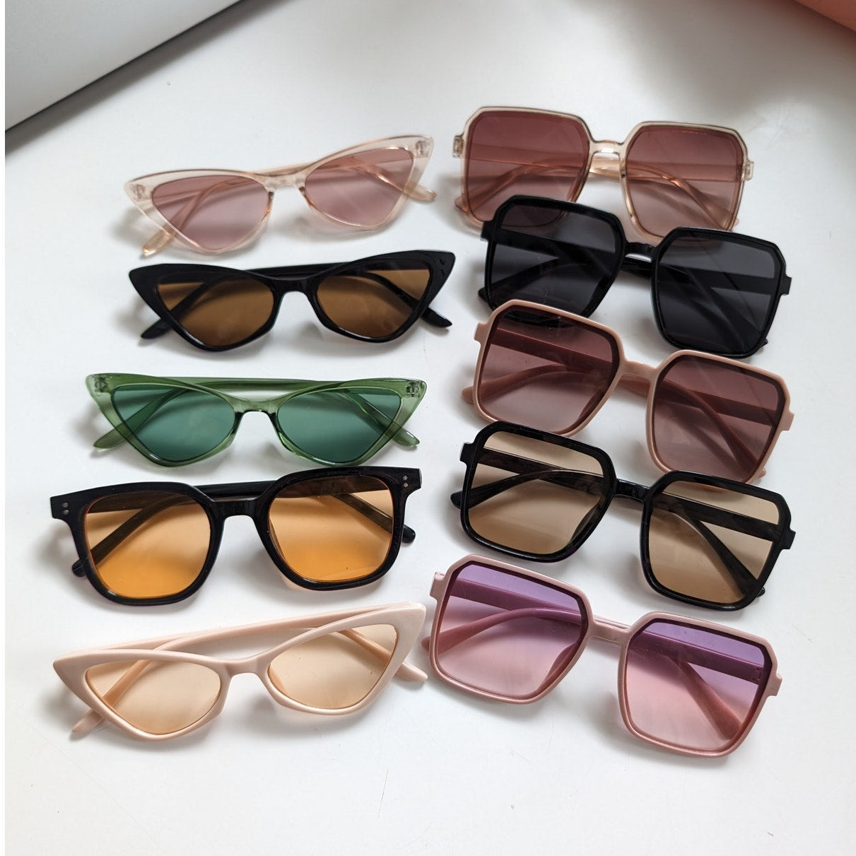 70s Retro Pink Square Festival Sunglasses Gold Barbie Translucent Sunnies Shades