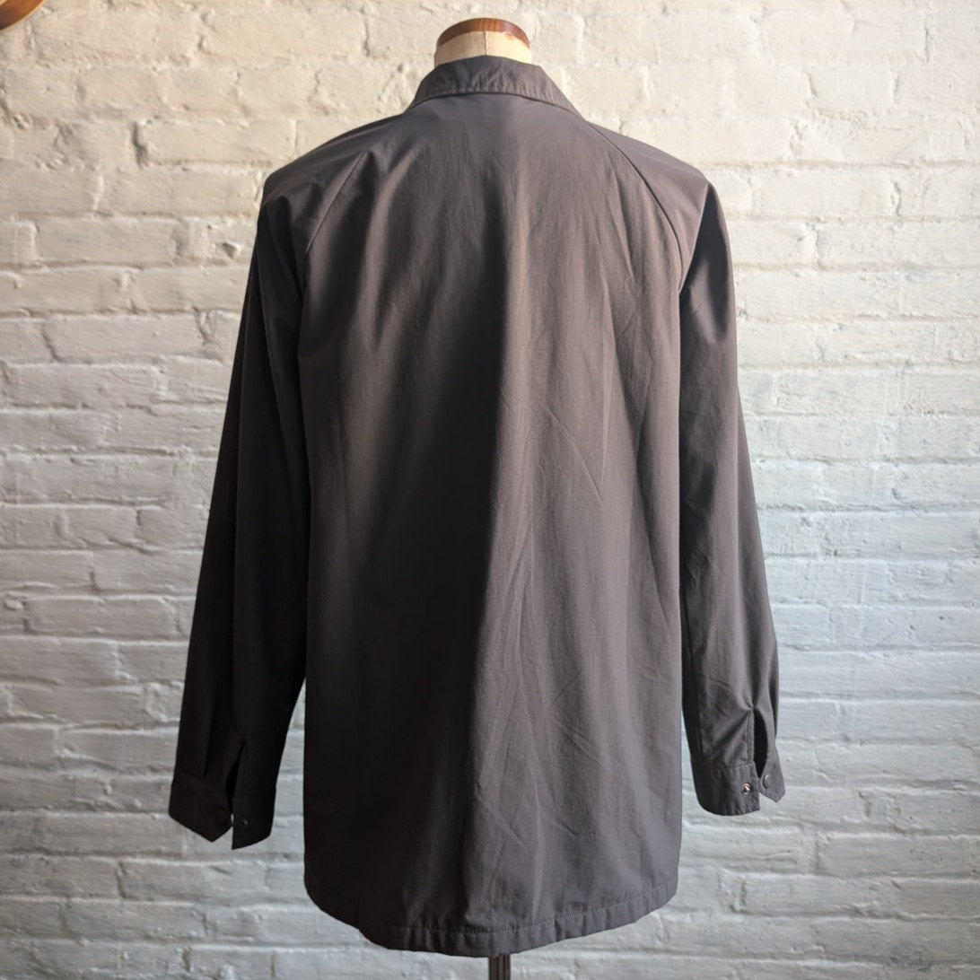 Y2K Vans Utility Jacket Grey Windbreaker Jacket Skater Gorpcore Chore Coat Small