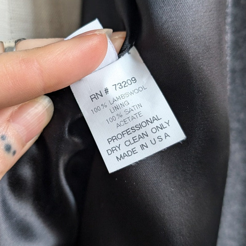 Vintage Gray Wool Fox Fur Penny Lane Coat Dark Academia Trench Afghan Jacket