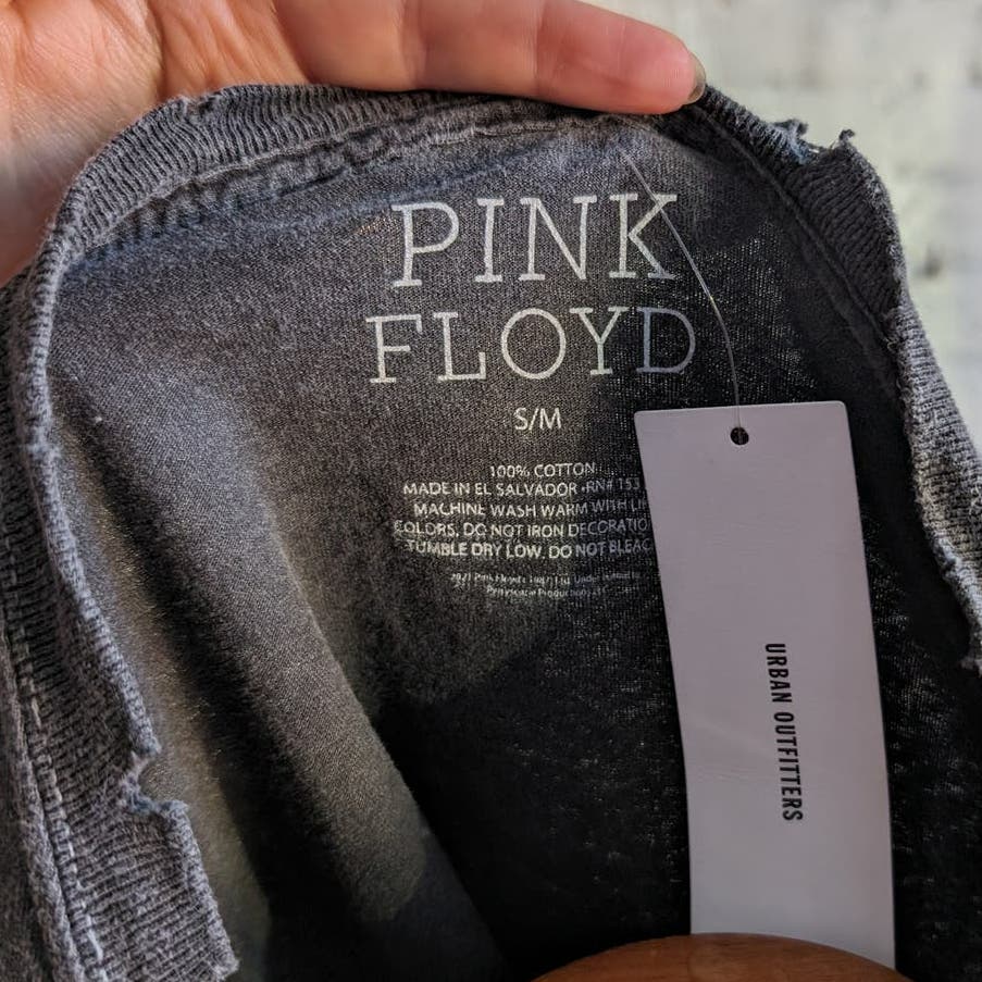 Urban Outfitters Cropped Band Tee Retro 70s Pink Floyd Psychedelic Groovy Top