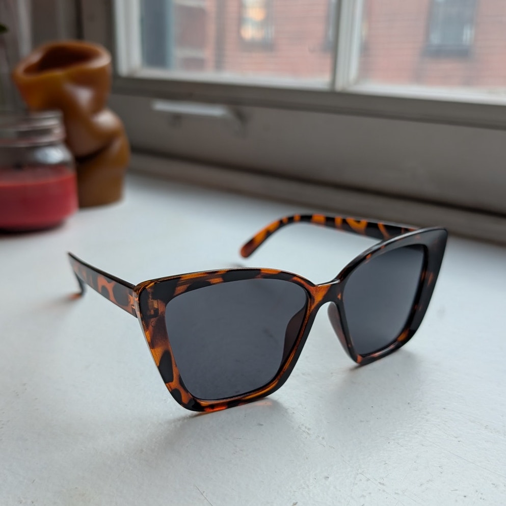 Retro Tortoishell Cat Eye Sunglasses 70s Festival Orange Sunnies Leopard Shades