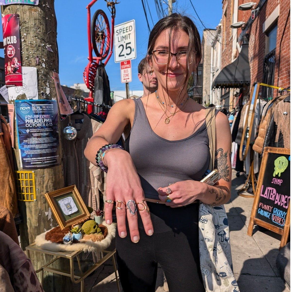 Blue Oval Sterling Silver Ring Retro Vintage style Boho Natural Stone Size 9.5