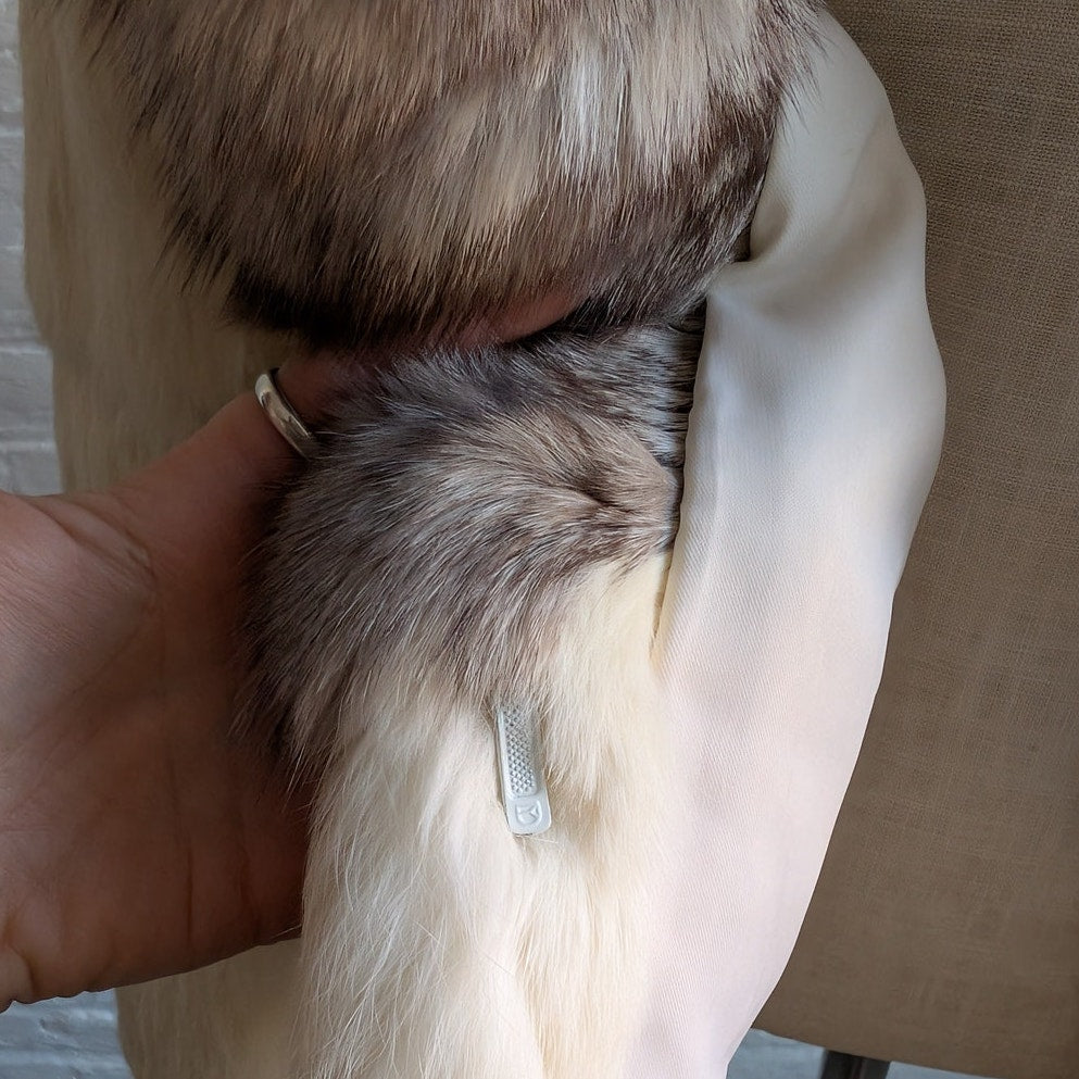 Vintage White Rabbit Fur Coat Penny Lane Minimalist Groovy Boho Chic Glam Jacket
