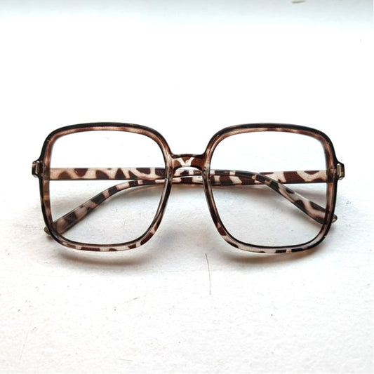Retro Brown Tortishell Square Sunglasses 70s Festival Sunnies Zebra Print Shades