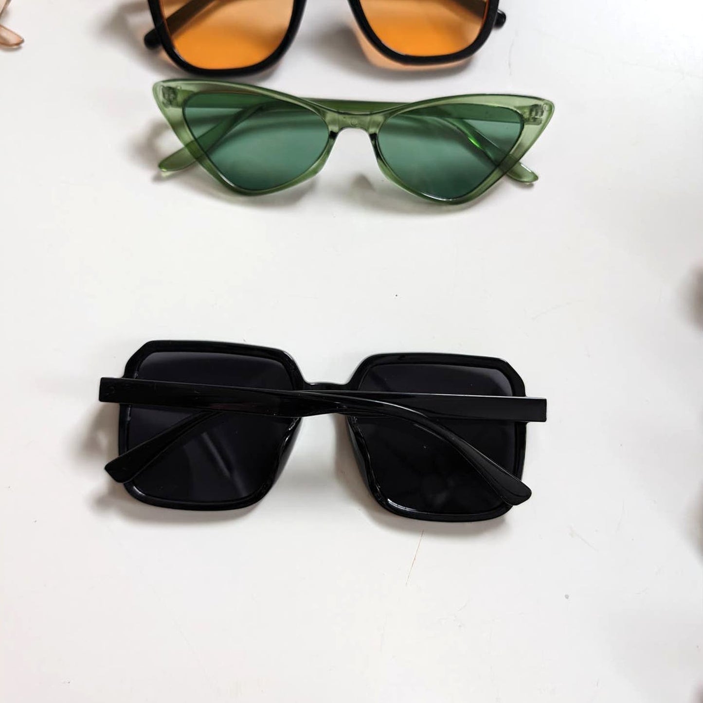 70s Retro Black Square Minimalist Festival Sunglasses Chic Tinted Sunnies Shades