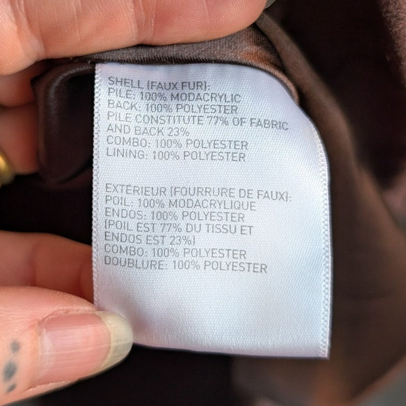 Vintage Brown Faux Fur Afghan Penny Lane Jacket Shaggy Furry Boho Trench Coat