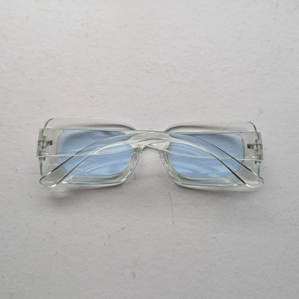 Retro Clear Square Sunglasses Baby Blue Pastel Shades Y2K Festival Chic Sunnies