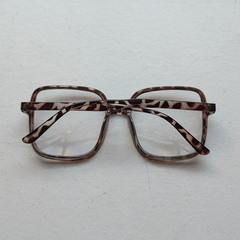 Retro Brown Tortishell Square Sunglasses 70s Festival Sunnies Zebra Print Shades