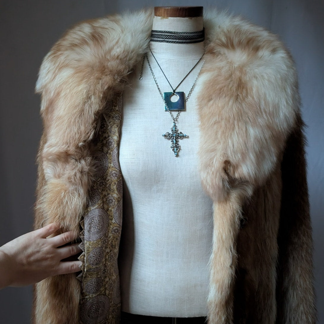 70s Vintage Fur Coat Red Mink Fox Fur Coat S Fluffy Penny Lane Luxury Jacket