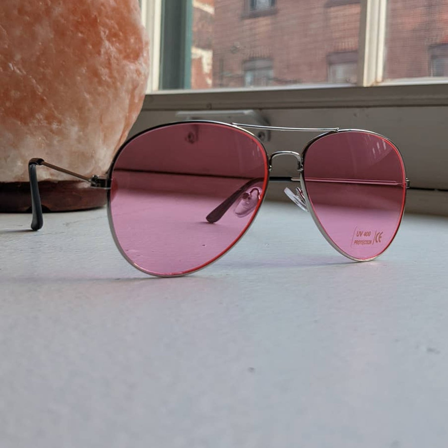 70s Retro Pink Aviator Sunglasses Pastel Minimalist Boho Sunnies Festival Shades