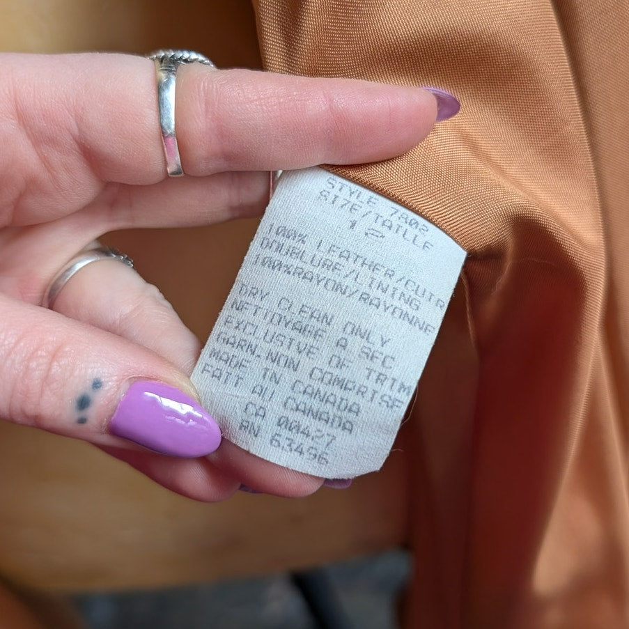 Vintage Brown Leather Trench Coat Boho Western Minimalist Neutral Jacket Large