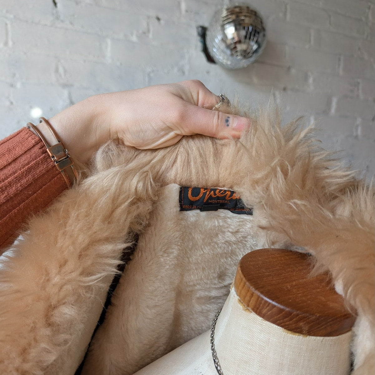 Vintage Orange Suede Penny Lane Jacket Leather Trench Coat Faux Fur Coat Large