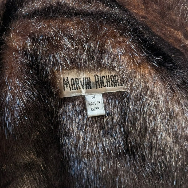 Vintage Denim Faux Fur Jacket Blue Jean Penny Lane Furry Cozy Western Chore Coat