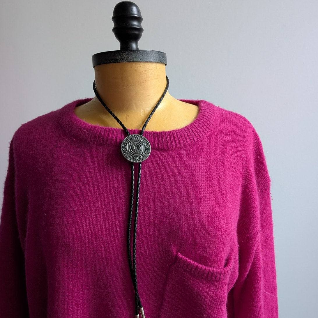 Vintage Pink Wool Knit Sweater Granny Furry Sweater Oversize Sweater Top Large