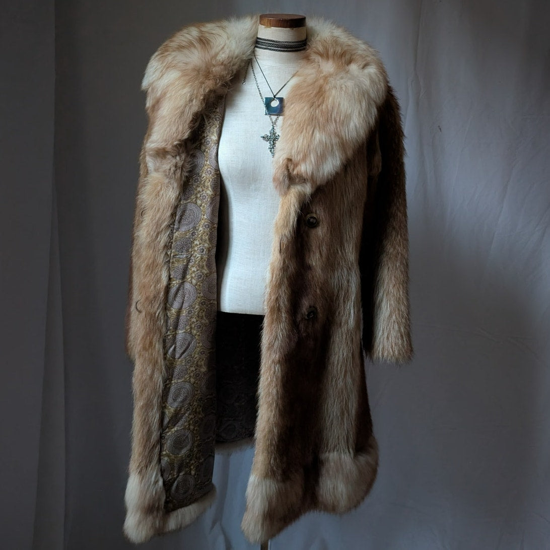 70s Vintage Fur Coat Red Mink Fox Fur Coat S Fluffy Penny Lane Luxury Jacket