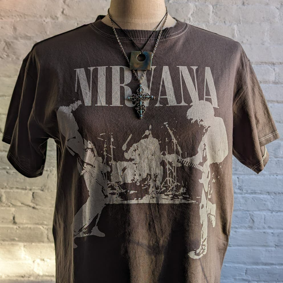 Urban Outfitters Nirvana Grunge Band Tee Y2K 90s Retro Rock Concert Thrashed Top