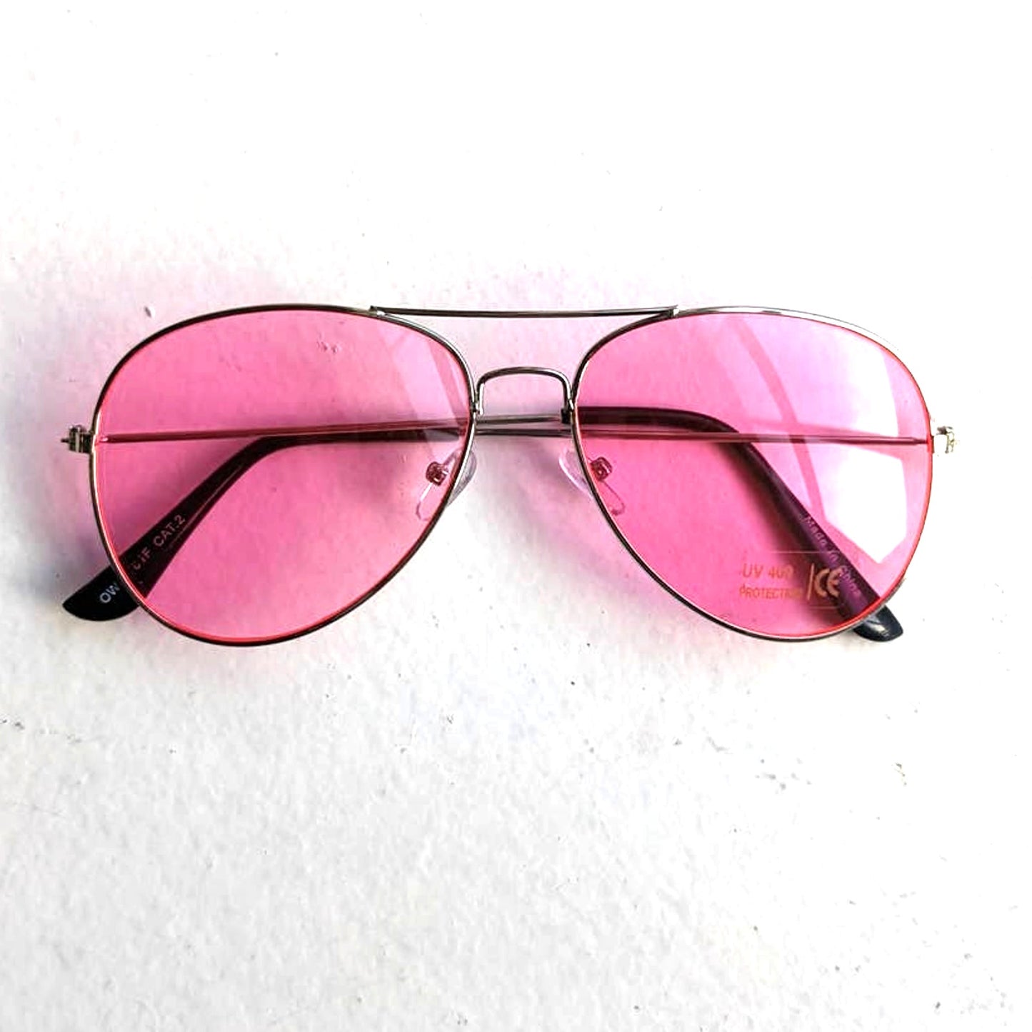 70s Retro Pink Aviator Sunglasses Pastel Minimalist Boho Sunnies Festival Shades
