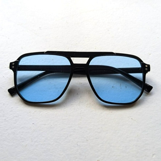 70s Retro Blue Aviator Minimalist Festival Sunglasses Chic Tinted Sunnies Shades