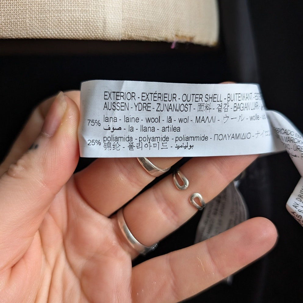 Zara Green Wool Trench Coat Earthy Blazer Dark Academia Chic Dress Jacket Small