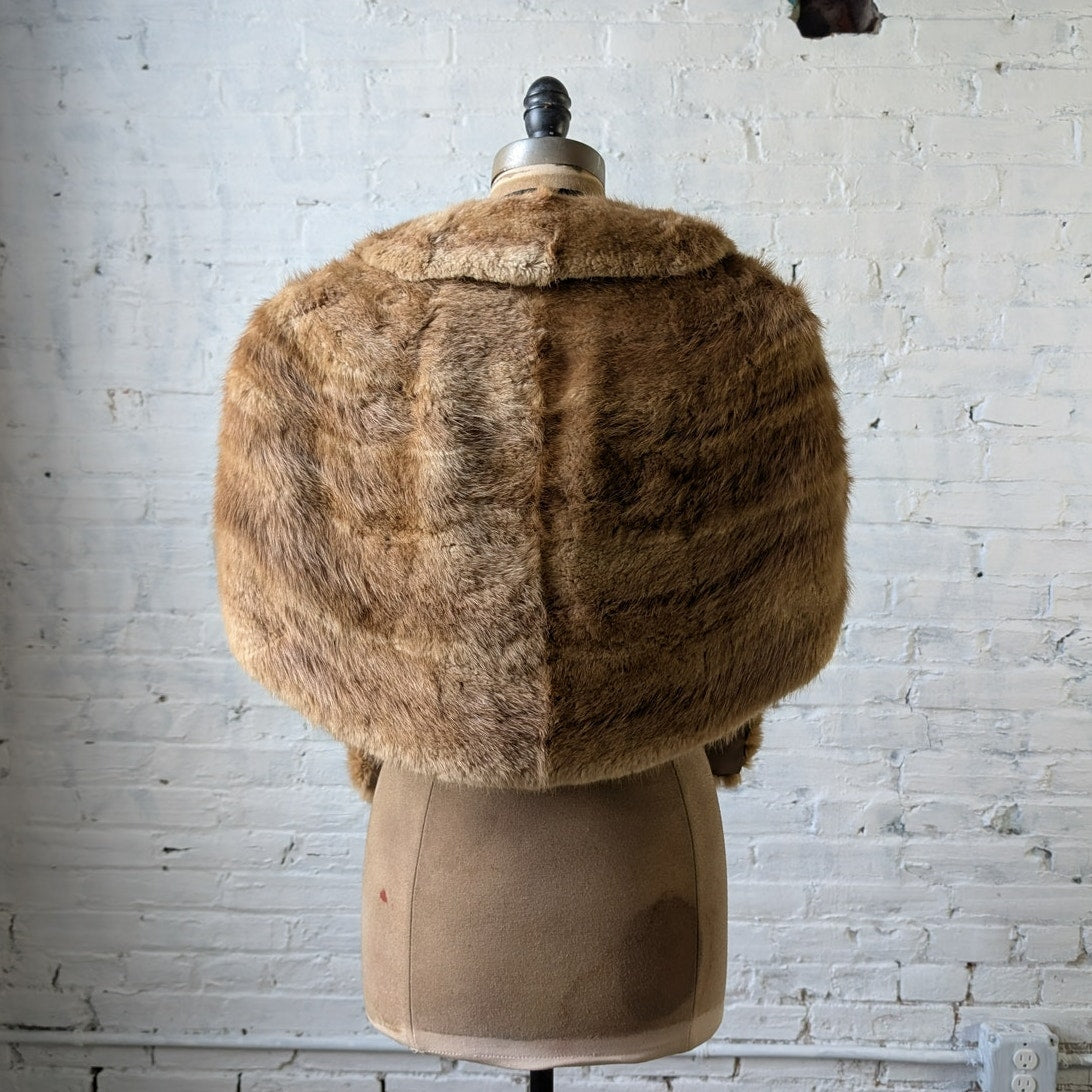 Vintage Mink Fur Stole Genuine Blonde Luxury Scarf Mob Wife Shawl Western Cape