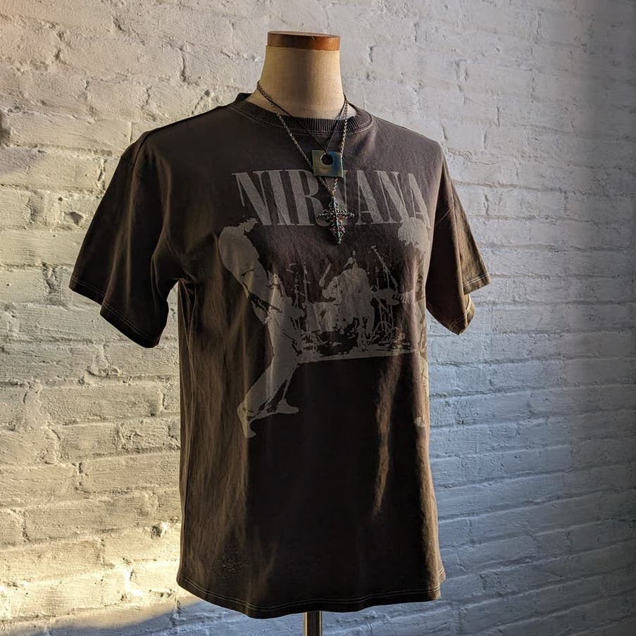 Urban Outfitters Nirvana Grunge Band Tee Y2K 90s Retro Rock Concert Thrashed Top