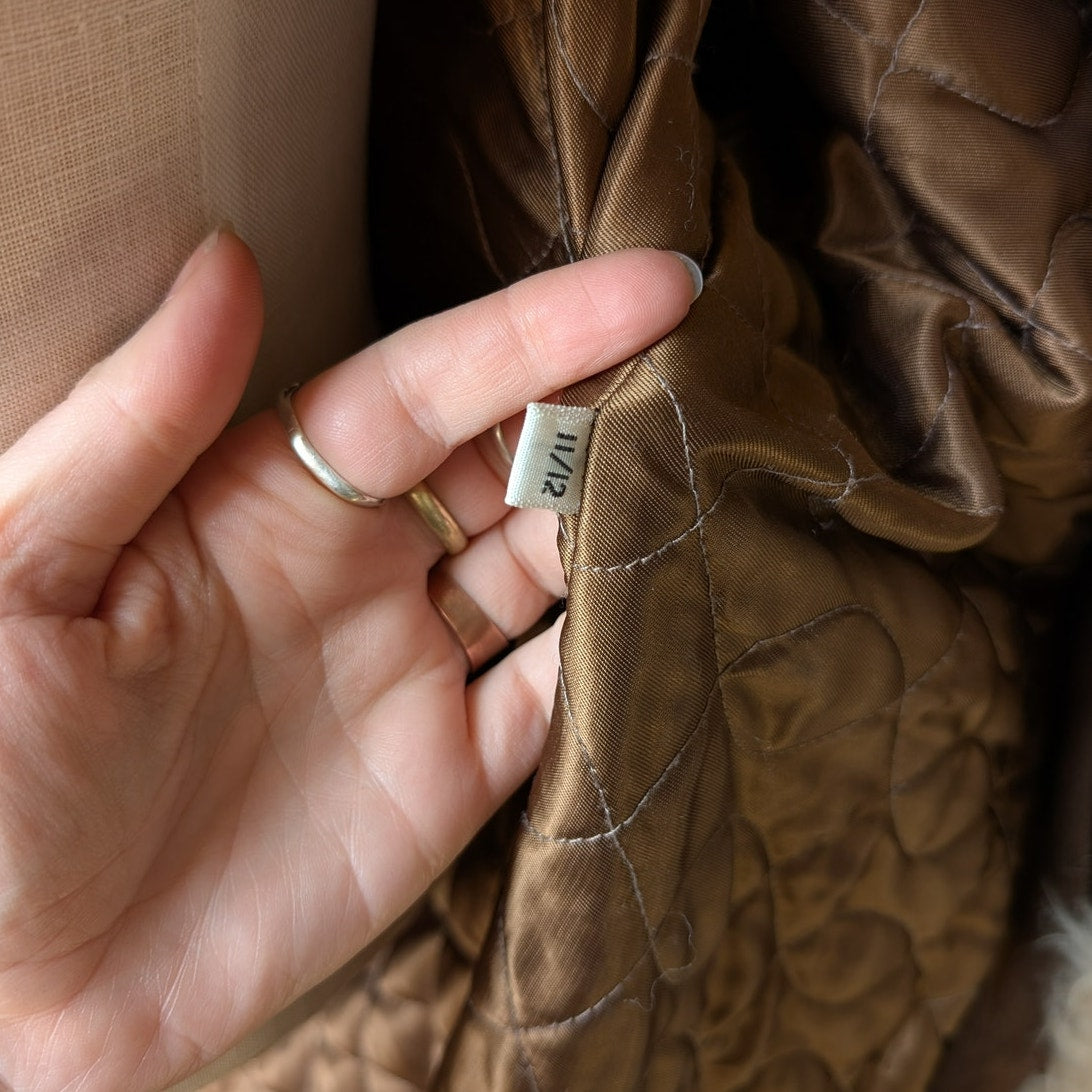 Vintage Brown Suede Penny Lane Jacket Brown Leather Jacket Trench Coat Medium