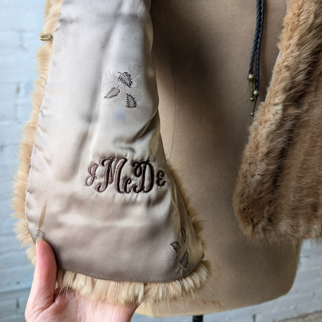 Vintage Mink Fur Stole Genuine Blonde Luxury Scarf Mob Wife Shawl Western Cape