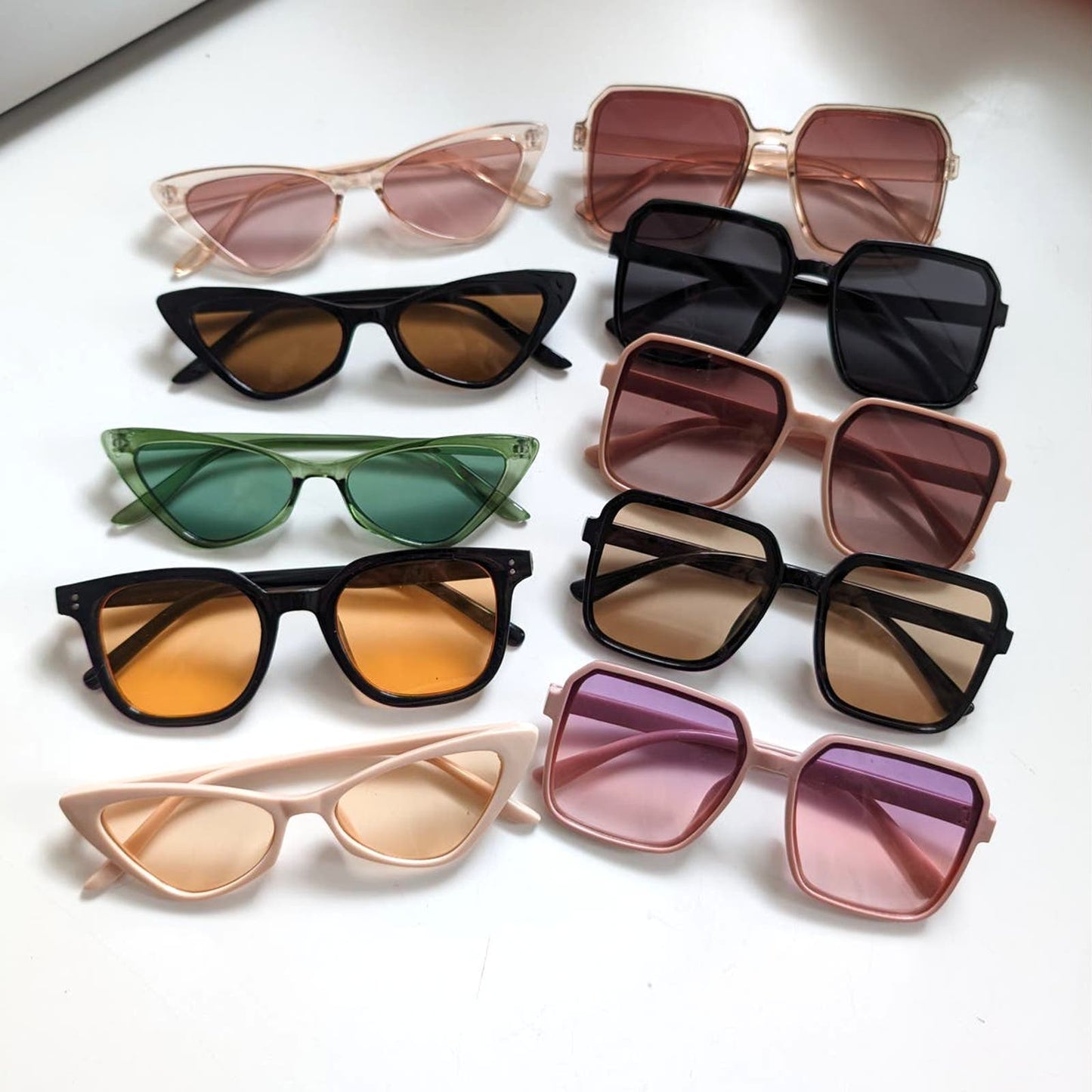 70s Retro Black Square Minimalist Festival Sunglasses Chic Tinted Sunnies Shades