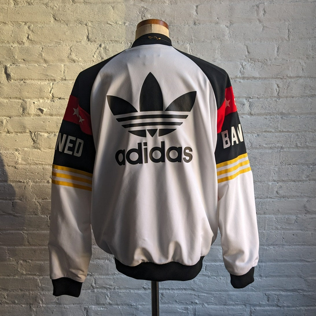 Adidas Track Jacket Rita Ora Stripes Preppy Streetwear Varsity Graphic Y2K Large