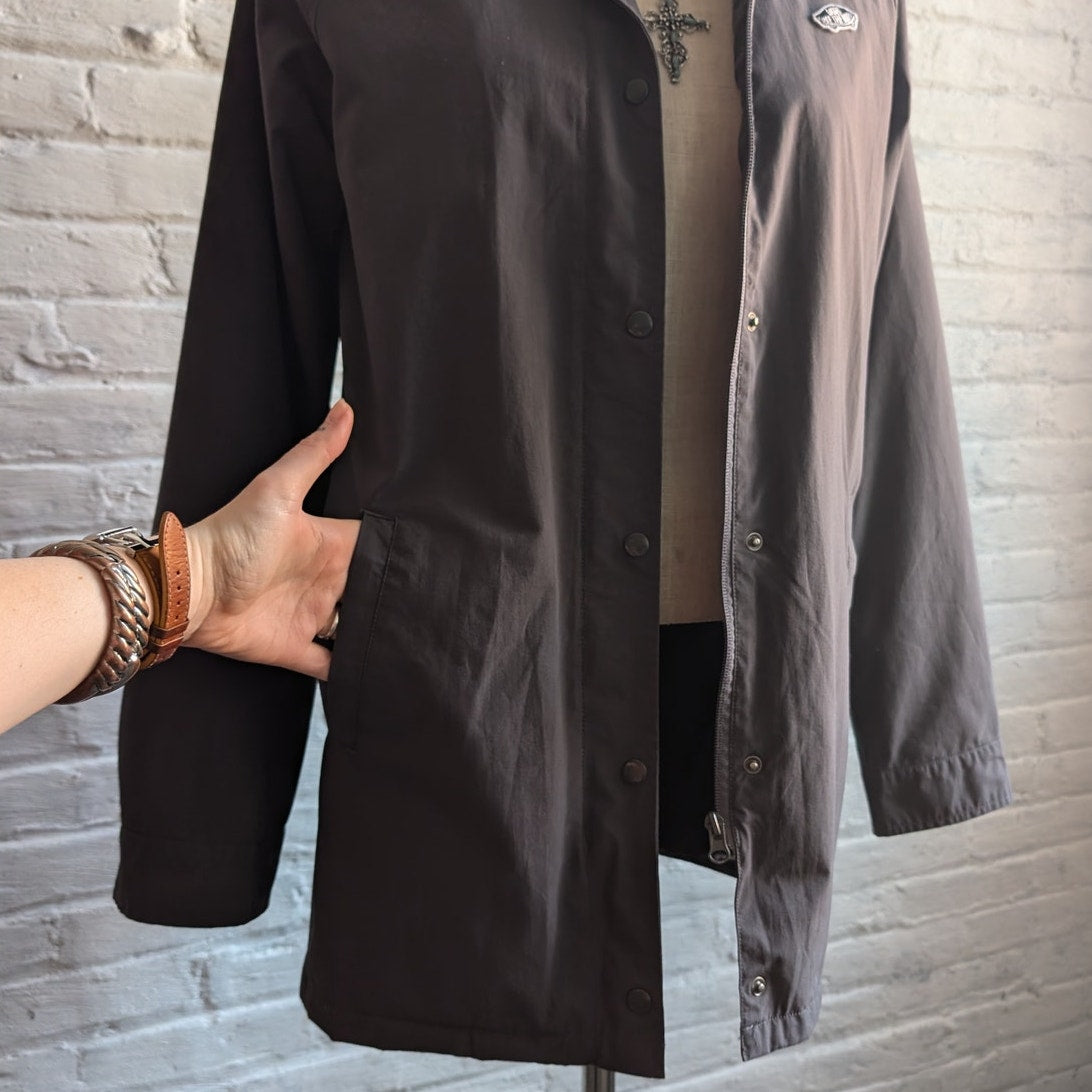 Y2K Vans Utility Jacket Grey Windbreaker Jacket Skater Gorpcore Chore Coat Small