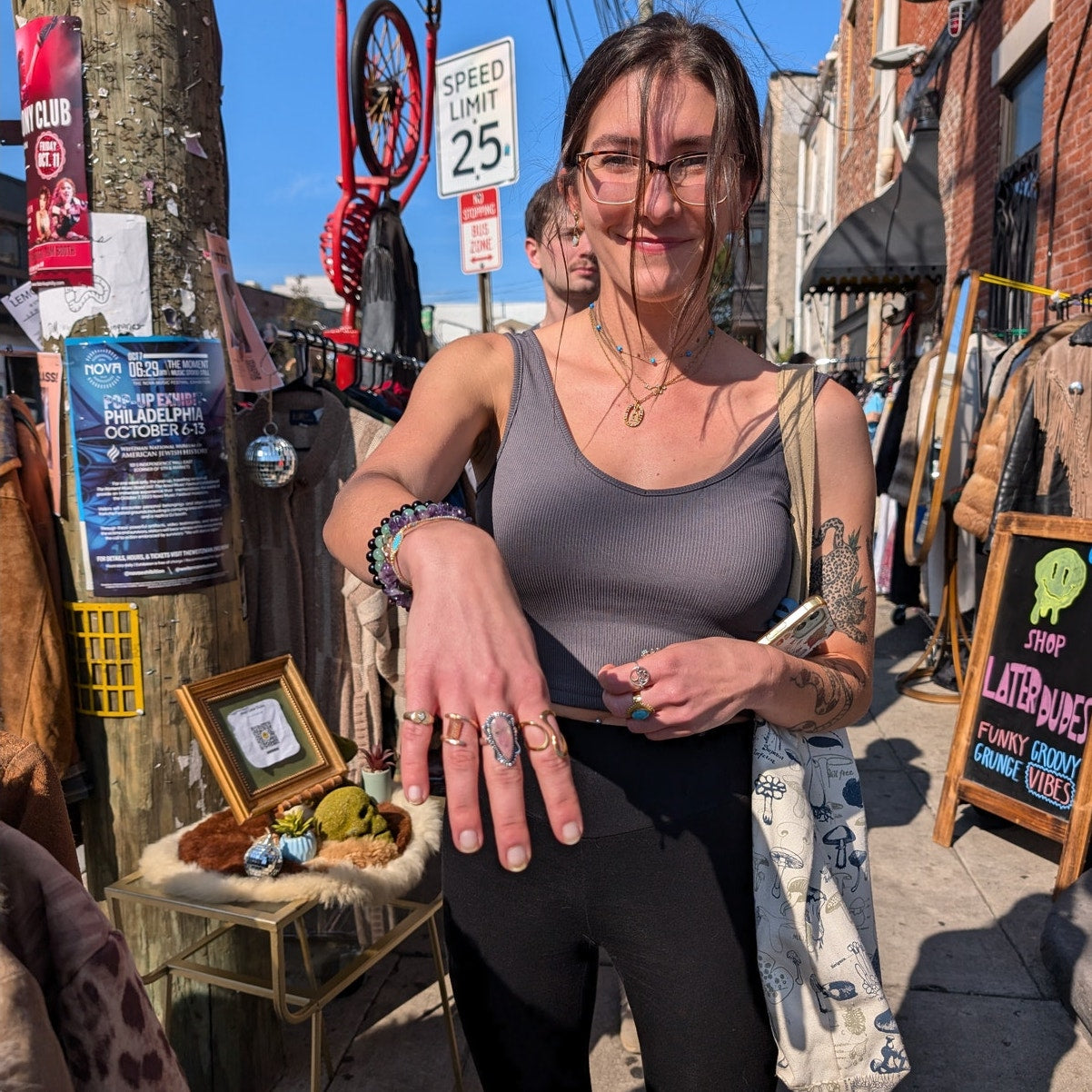 Green Swirl Oval Sterling Silver Ring Retro Vintage Boho Natural Stone Size 8
